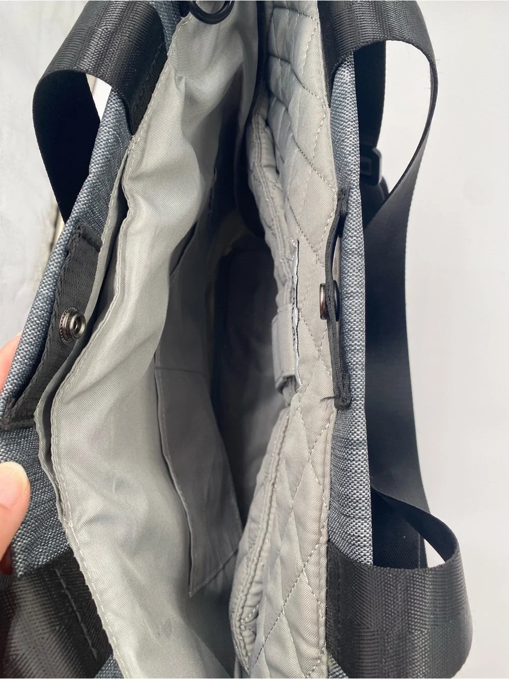 Rareform Cora Tote Laptop Bag - Grey with Light Blue Accent